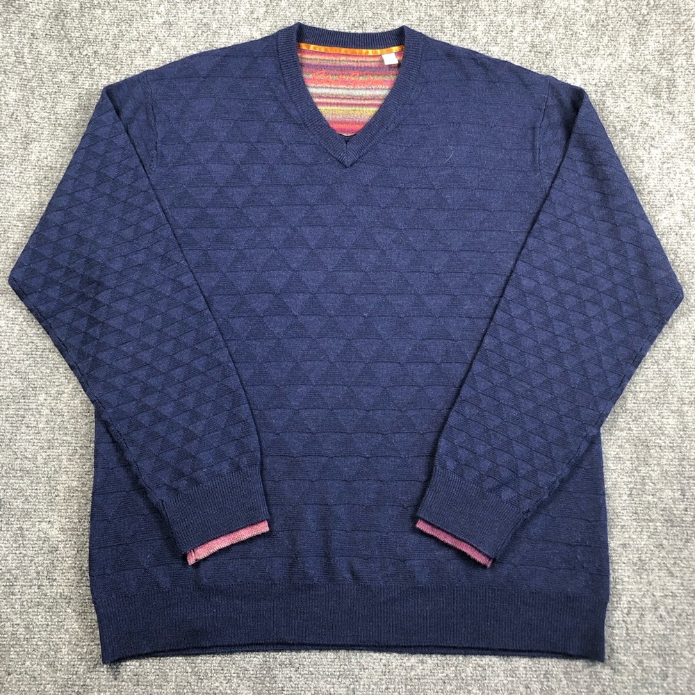 Robert Graham Men's Navy V-Neck Sweater